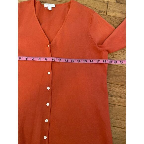 Charter Club, women's orange button front silk blend cardigan size PL - Picture 6 of 8